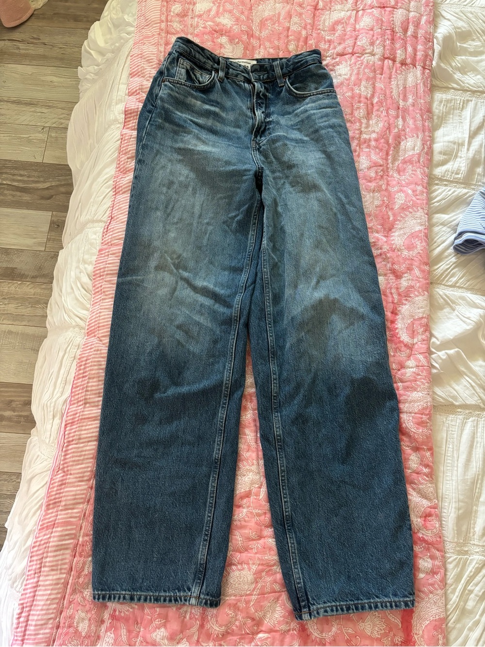 Reformation Dark Blue Straight-Leg Jeans